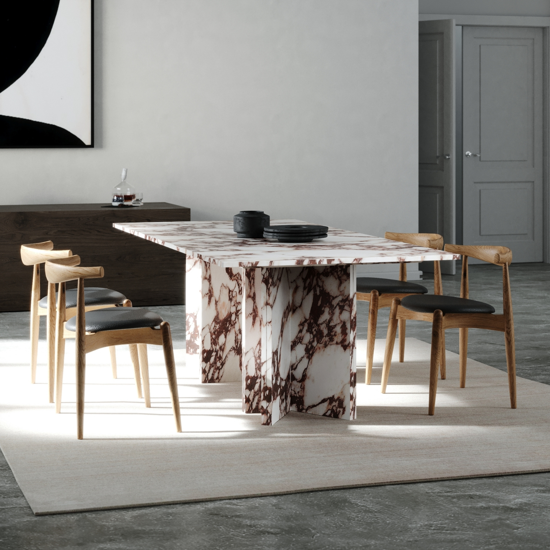 OIA designer table in natural stone – In Stock Selection