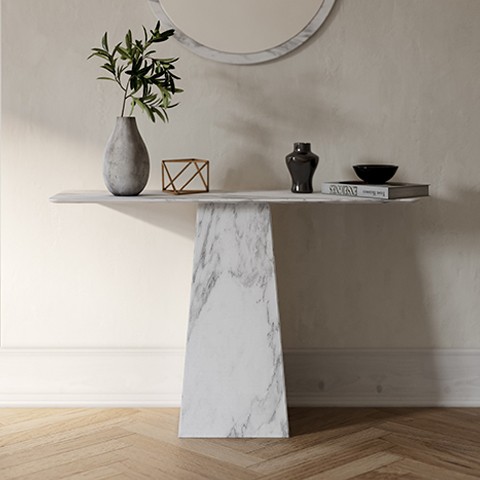 COSMOS CONSOLE MARBLE CARRARA