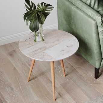 FIKA SIDE TABLE | TRAVERTINO PATCHWORK